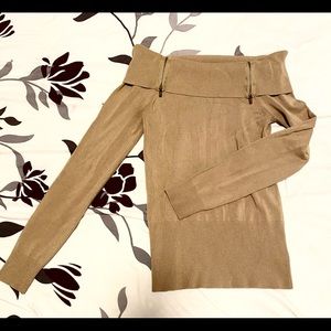 Off Shoulder Tan/Brown GUESS Sweater